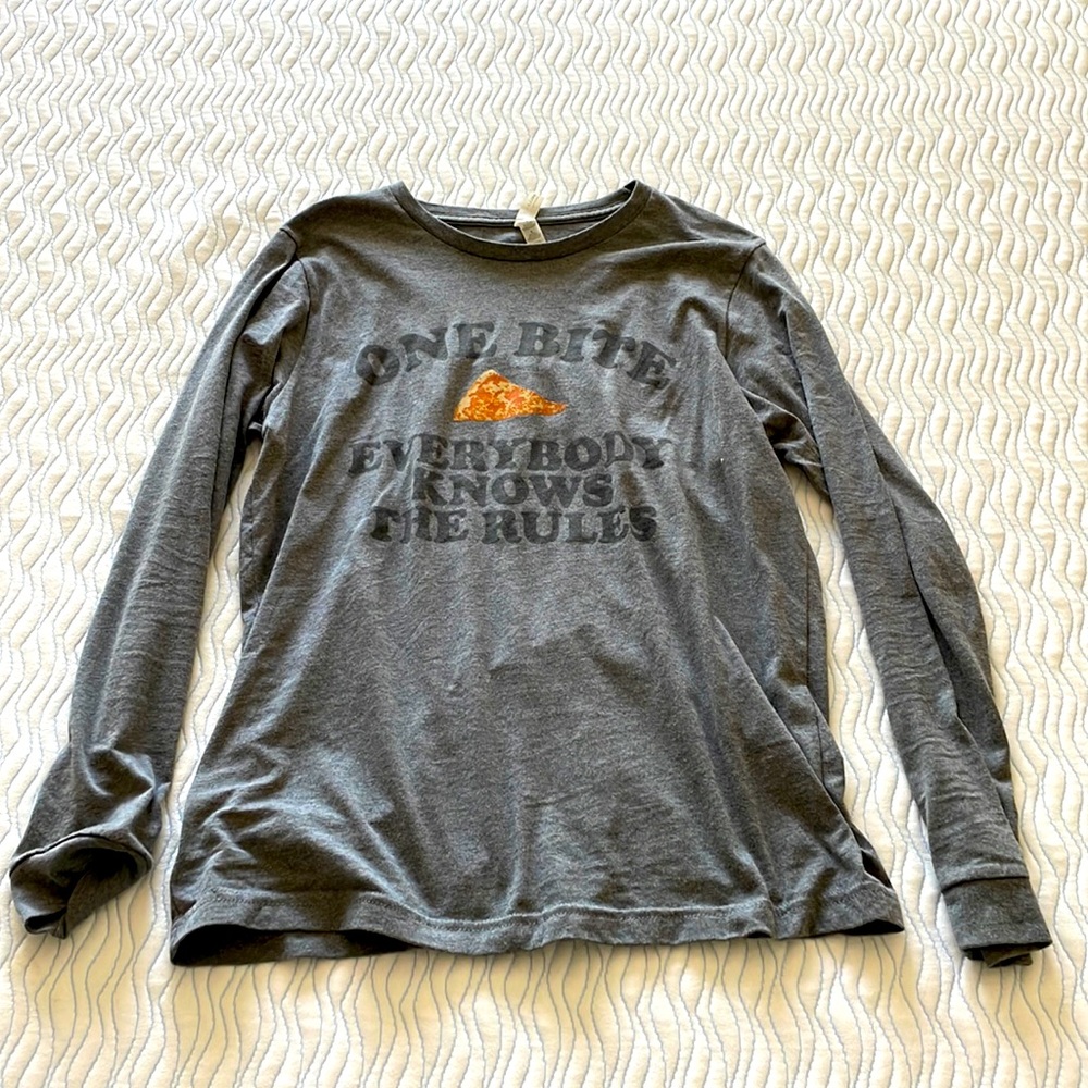 Barstool One Bite Everybody Knows the Rules Long Sleeve Tee Shirt Men’s Size LG